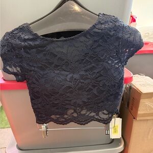 Xhilaration Dark Blue Lace Maxi Dress maxi two pc p61